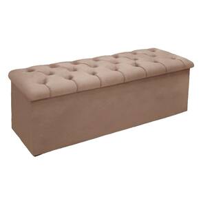 Recamier Calçadeira Casal Lotus Casal - Suede Bege - Simbal