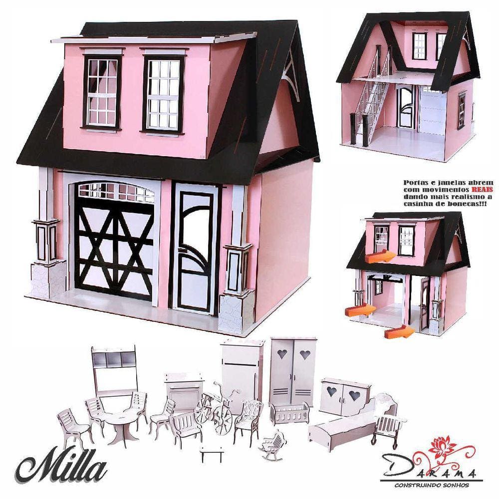 Kit Casa Boneca Escala Barbie Garagem | Casas Bahia