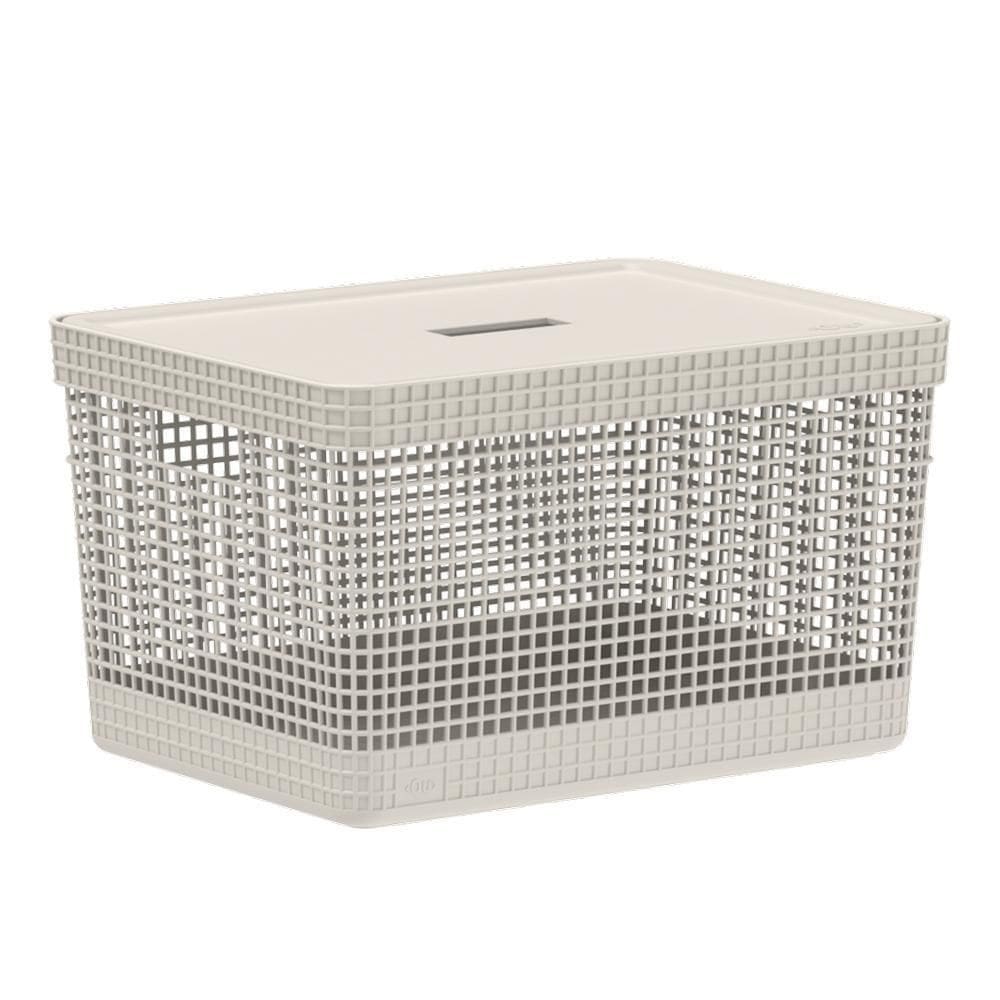 Cesto Caixa Organizadora Grid 20Lts Com Tampa Ou Martiplast