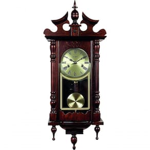 Relógio Parede Cordas Carrilhão 80 Cm Madeira Herweg 5352 Ipê