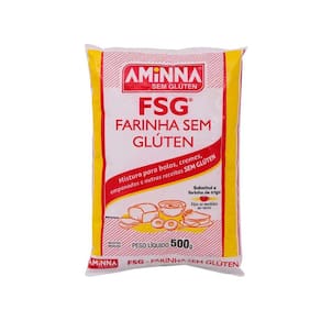 Kit 3 Farinha Fsg Sem Glúten Massas E Bolos 500G Aminna