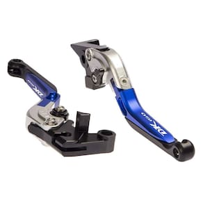Par Manete Esportivo Extensível Preto Prata Azul Moto Dk 150