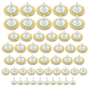 Kit Com 50 Escovas De Aço Circular Furadeira Com Haste 1/4