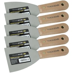 Kit 5 Espátula 8 Cm Aço Inox Multiuso Chapa Gesso Drywal