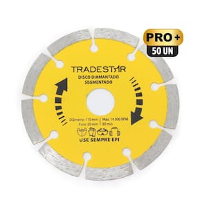 Kit Com 50 Discos De Corte Segmentado Diamantado 110Mm 4 Pro