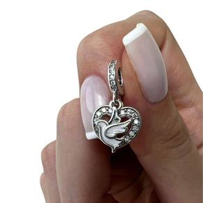 Berloque Charm Pingente Espirito Santo Em Prata 925