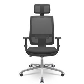 Cadeira Brizza Tela 3D Backplax Apoio Aluminio - Aero Preto