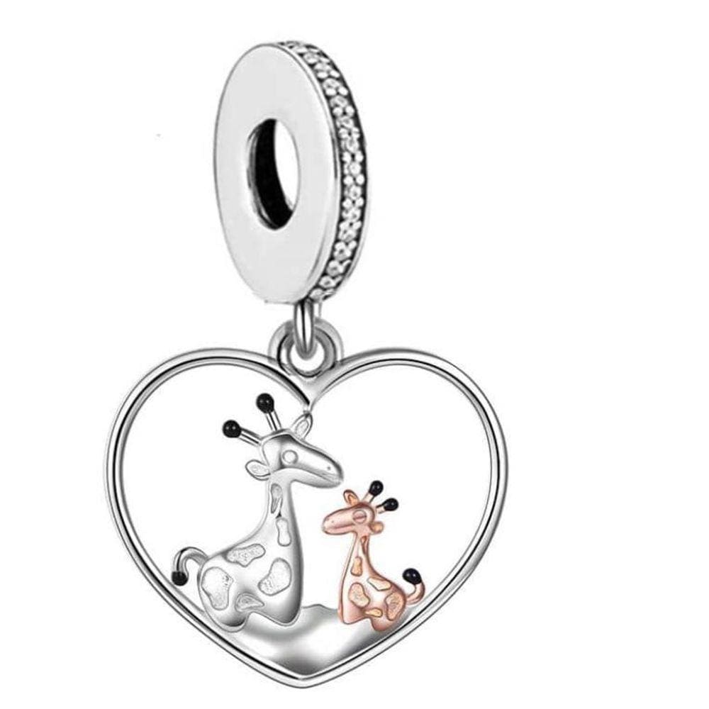 Berloque Pingente Girafa Mamãe E Filhinha