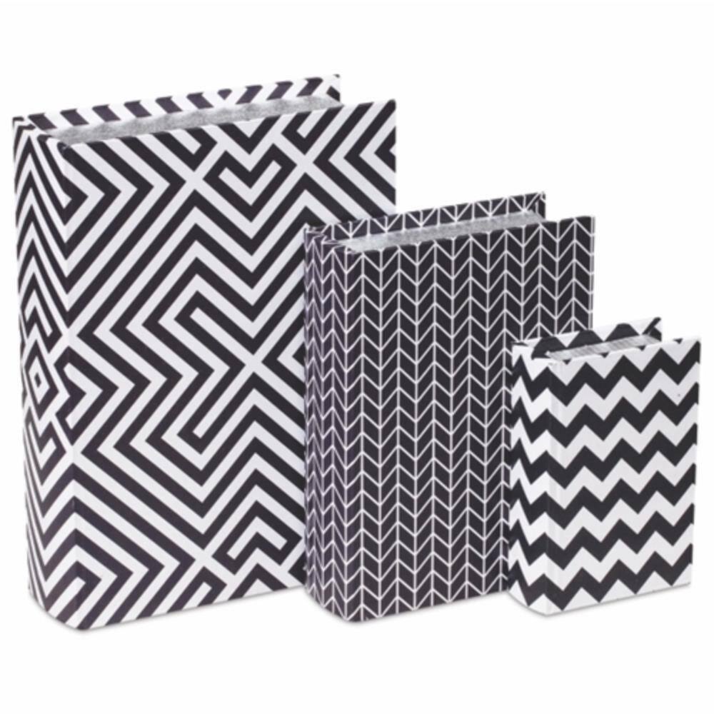 Kit 3 Livros Caixa Estampados P&B - Mart