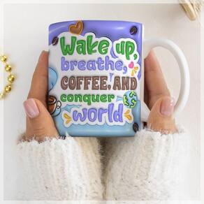 Caneca Estampada Tome um Café e Conquiste o Mundo