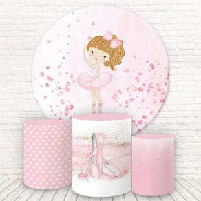 Painel Redondo E Capas 3D Sublimado Bailarina Fkpc-316