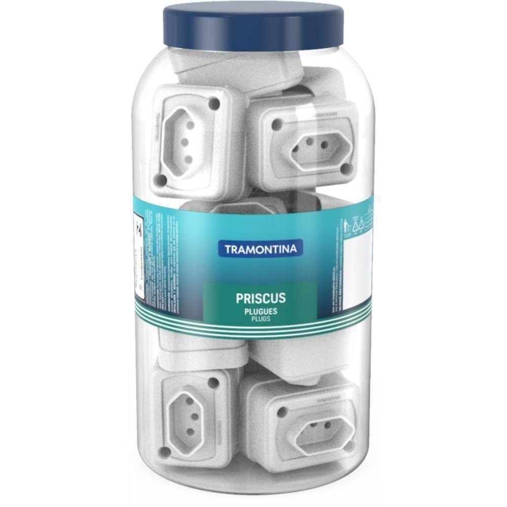 Tomada Retangular Branca 2P T 10A 250V~ Embalagem Em Pote