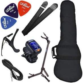 Kit Acessórios Carbon Contrabaixo Capa Palhetas Correia Cabo
