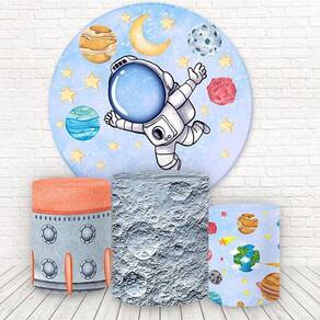 Painel Redondo E Capas 3D Sublimado Astronauta Fkpc-393