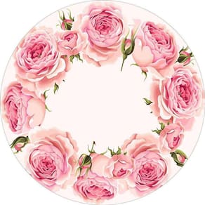 Painel Redondo 3D Sublimado Floral Frd-6095