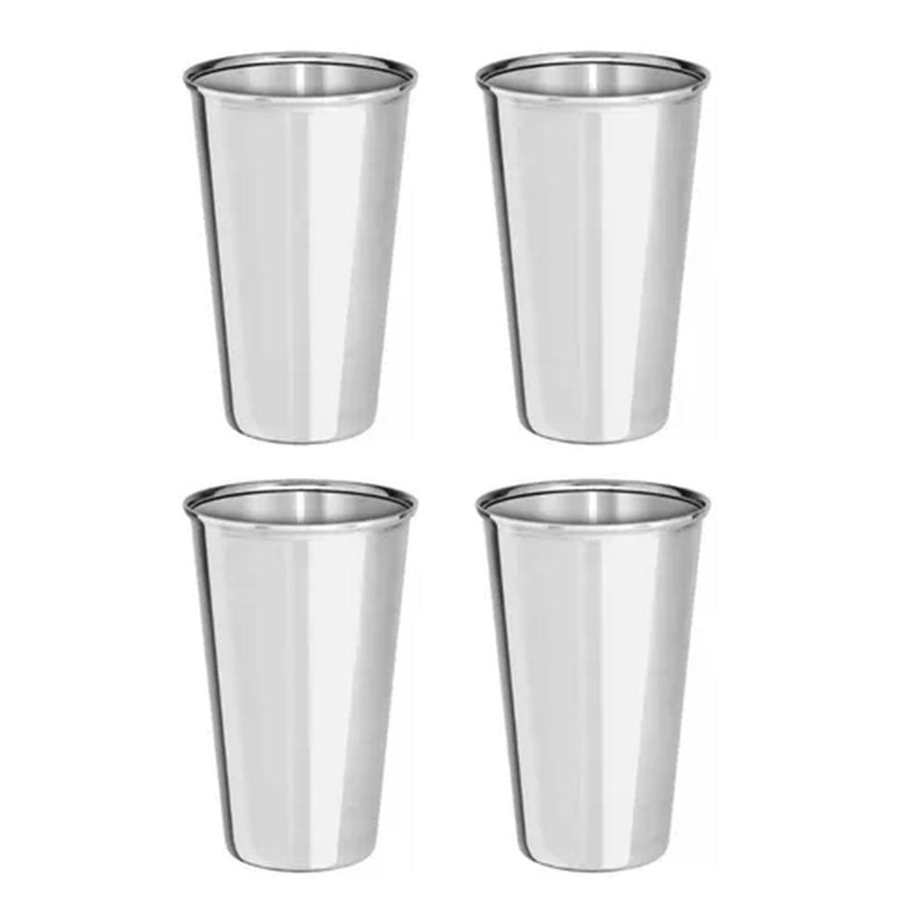 Kit 4 Copos Aço Inox Agua Suco Resistente 200Ml Inquebrável