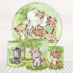 Painel Redondo E Capas 3D Sublimado Safari Fkpc-1557