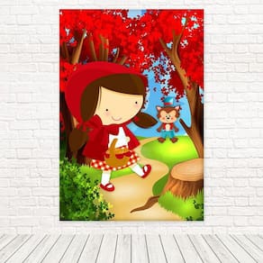 Painel Retangular 3D Sublimado Chapeuzinho 1,5X2,2 Frt-4328