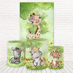 Painel Retangular E Capas 3D Sublimado Safari Fkpc-1558