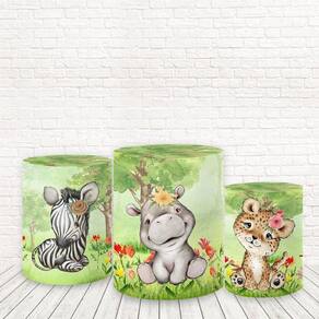 Trio De Capas Tecido Sublimado 3D Safari Fcc-587