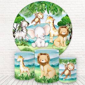 Painel Redondo E Capas 3D Sublimado Safari Fkpc-262