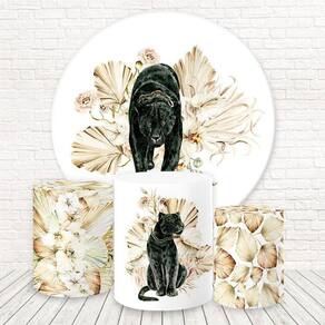 Painel Redondo Capas Tecido Sublimado Animal Print Fkpc-1302