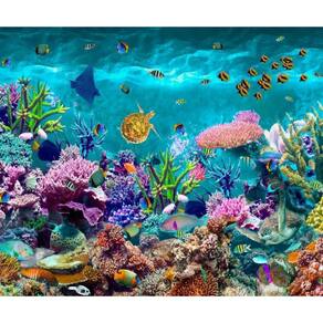 Painel Retangular 3D Sublimado Fundo Do Mar 2,0X1,5 Frt-1137