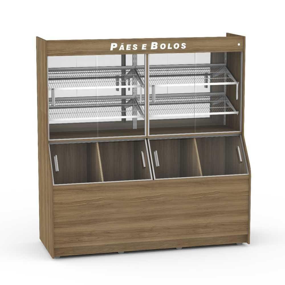 Armário de Pão com Tulha 2,00 Metros Nogal Malaga APTU2000 220V - Refrimate