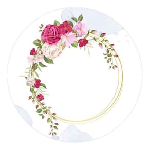 Painel Redondo Tecido Sublimado 3D Floral Frd-5896