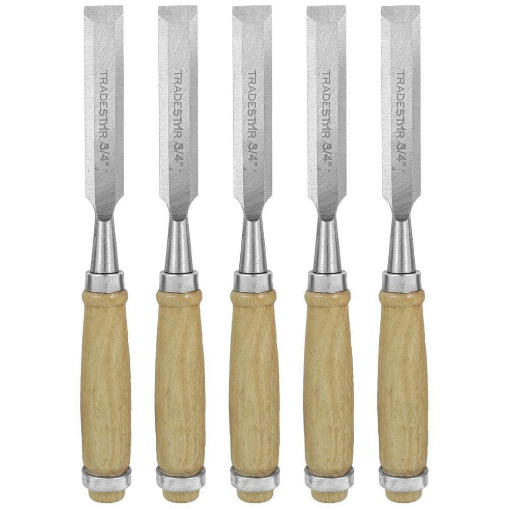 Kit 5 Formão Madeira Corte Entalhe 3/4 Pol 19Mm Tradestar