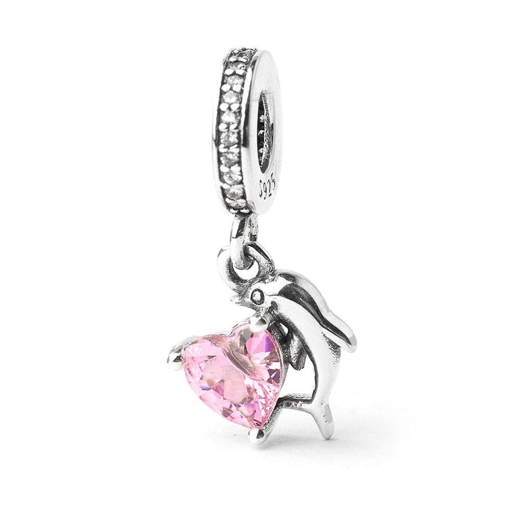 Berloque Pingente Golfinho Com Coração