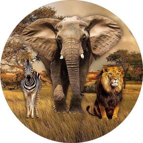 Painel Redondo 3D Sublimado Safari Frd-6106