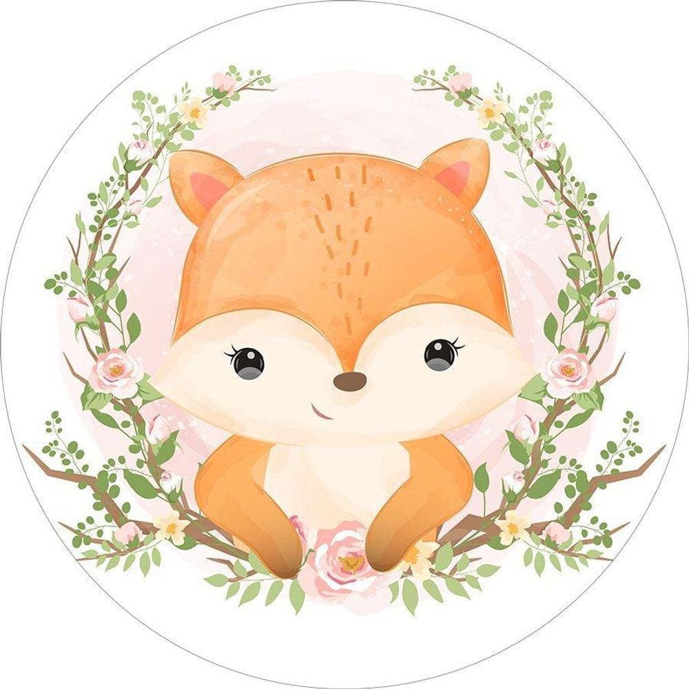 Painel Redondo Tecido Sublimado 3D Bosque Baby Frd-5637