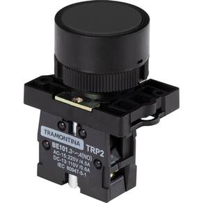 Botão De Impulso Tramontina Trp2-ea21 1na Preto Com Base De Plástico