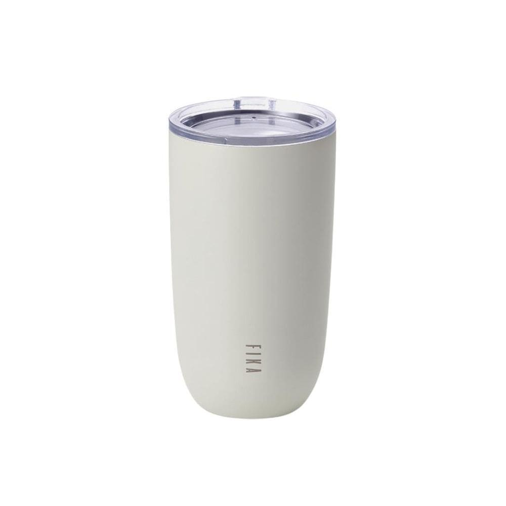 Copo Térmico 500Ml - Fika - Tampa Plana - Cor Bege