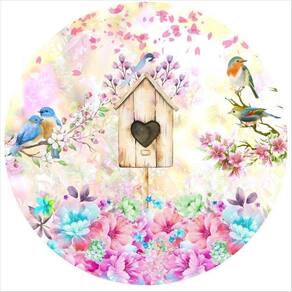 Painel Redondo 3D Sublimado Jardim Frd-3080