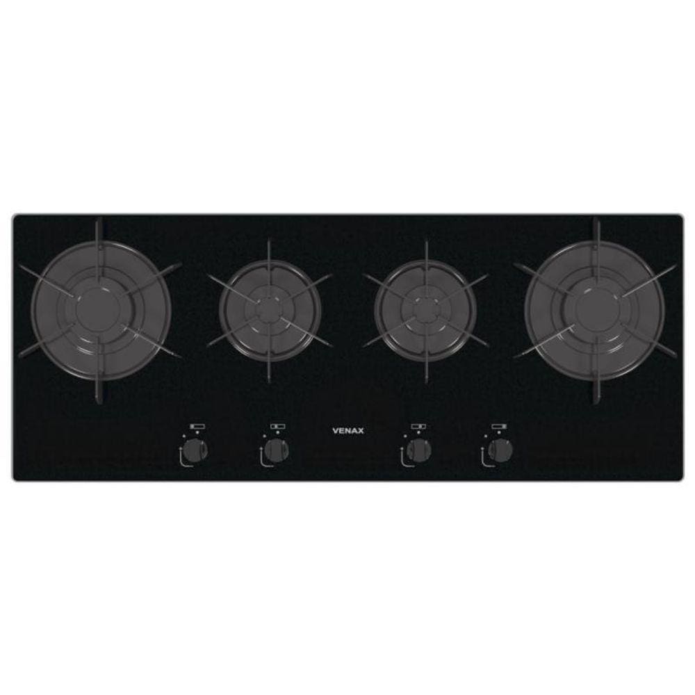 Cooktop Linear 4 Bocas Venax Arena Preto Gas Glp