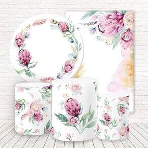 Kit 2 Painéis E Capas Tecido Sublimado Floral Fkpc-1151
