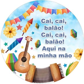 Painel Redondo Tecido Sublimado 3D Junino Rd-6053