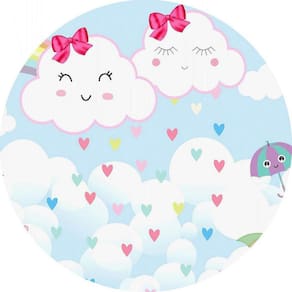 Painel Redondo 3D Sublimado Chuva De Amor Frd-2216
