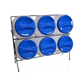 Baleiro Bomboniere Fixo 2 Andares 6 Potes Resistente Azul