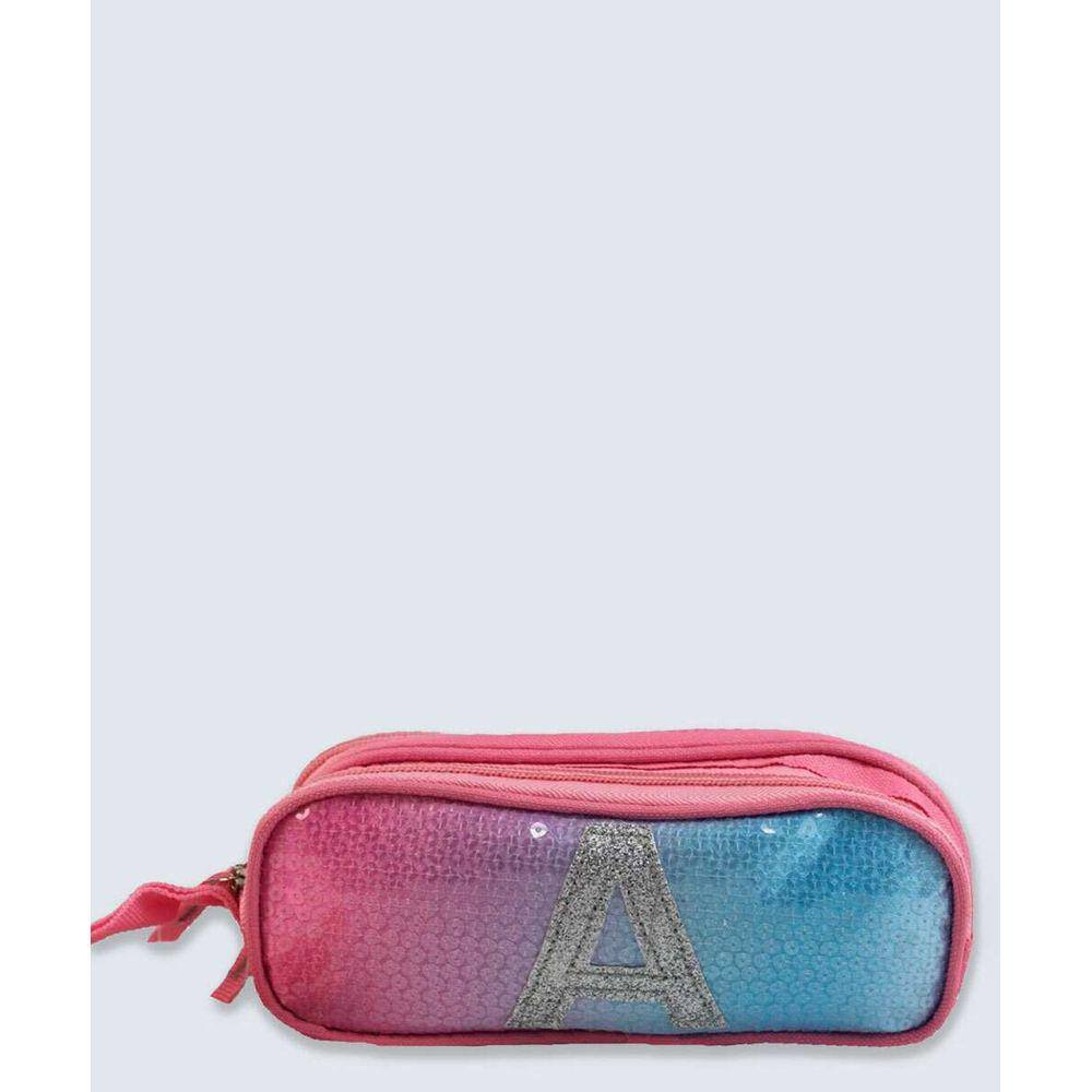 Estojo Duplo Escolar Girls Com Lantejoulas Clio CG2163