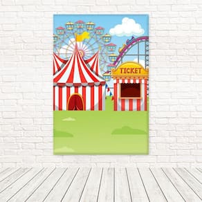 Painel Retangular Tecido 3D Parque Diversões 1,50X2,20 5371
