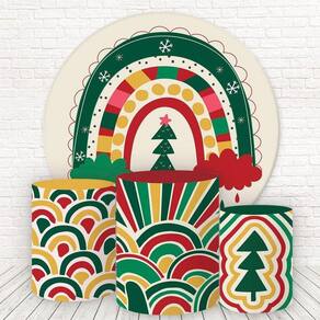 Painel Redondo E Capas Tecido Sublimado Boho Fkpc-1022