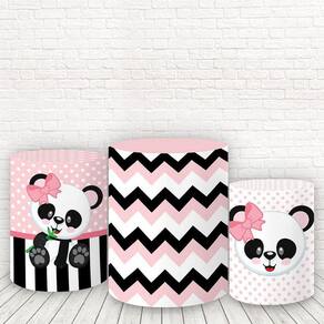 Trio De Capas Cilindros 3D Sublimado Panda Rosa Fcc-345