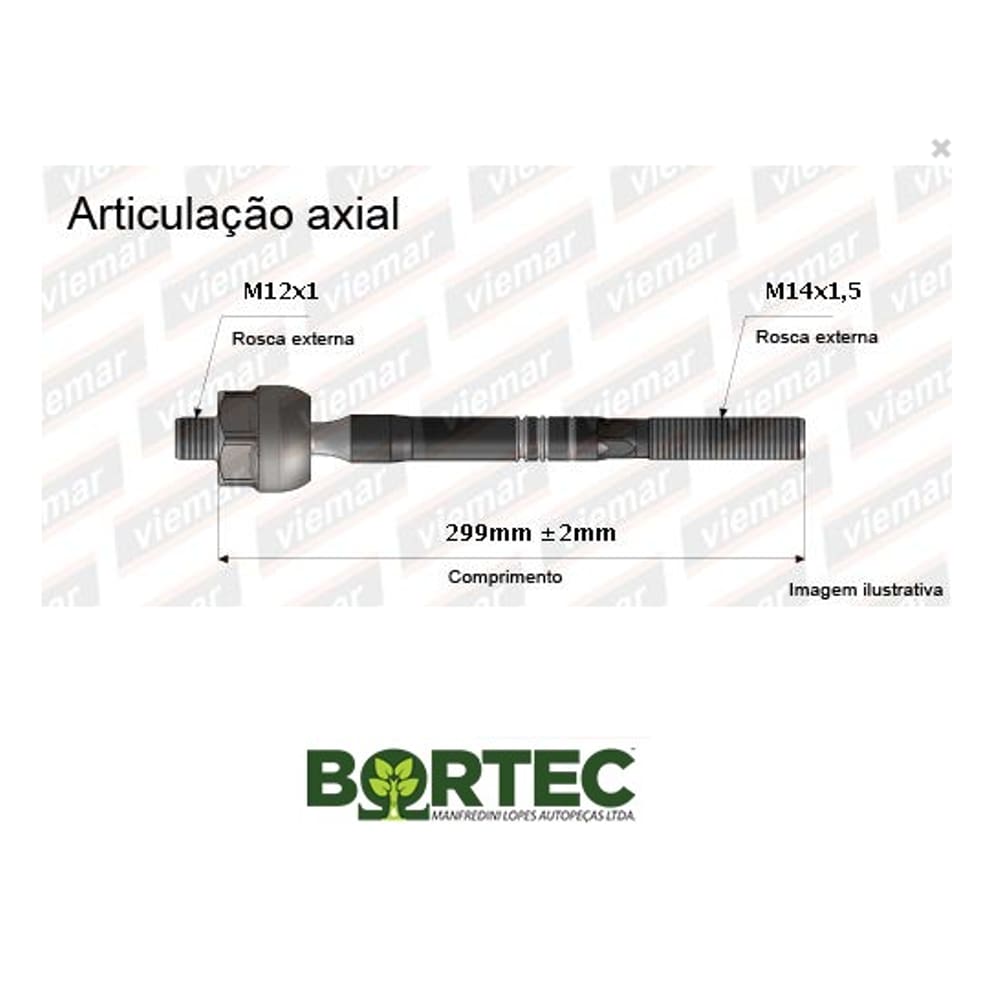 Barra Axial Twingo Direcao Mecanica 7701459517 8040