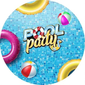 Painel Redondo 3D Sublimado Pool Party Frd-1043
