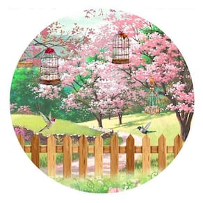 Painel Redondo 3D Sublimado Jardim Frd-1509