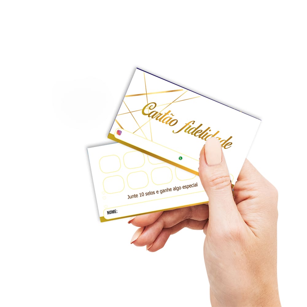 Cartão Fidelidade + 100 adesivos para a cartela