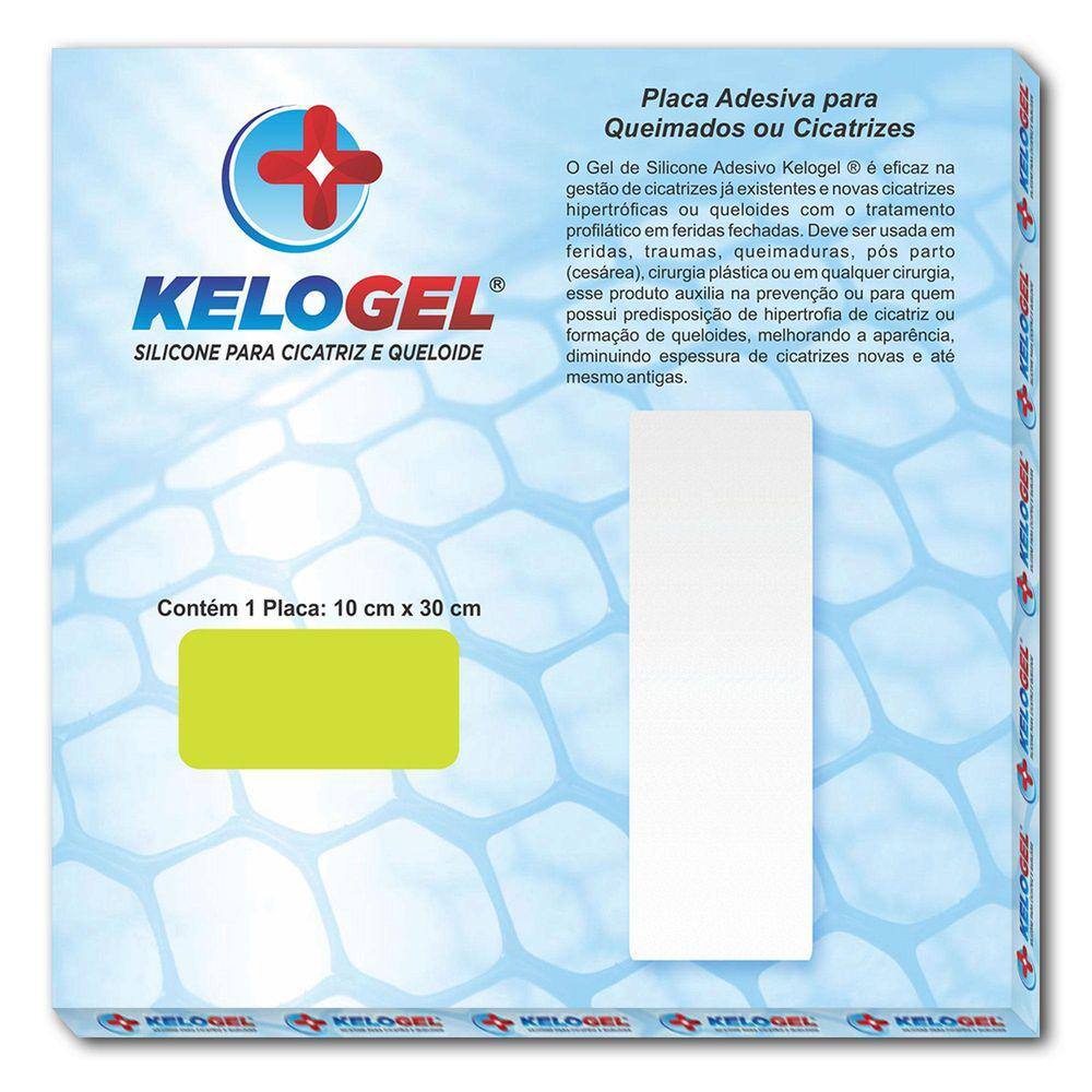 Placa De Silicone Queimados E Cicatriz 10Cmx30Cm Kelogel